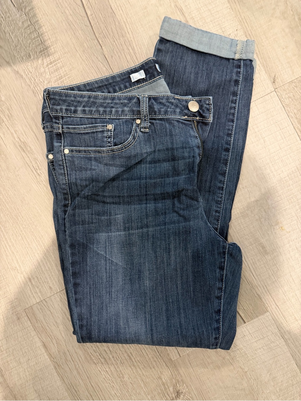 Classic Dark Wash Straight Leg Jeans 14 cuff ankle Lauren Conrad LNWOT